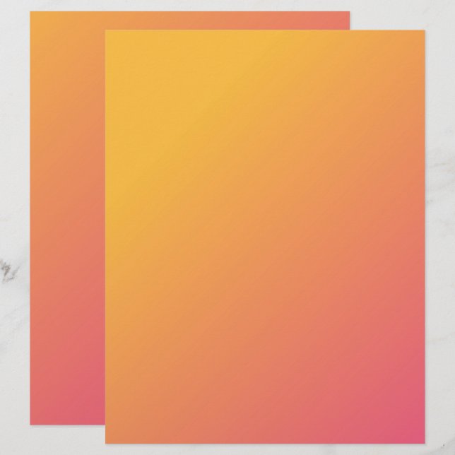 Papel de revisão ou Artesanato cor-de-rosa a laran (Frente/Verso)