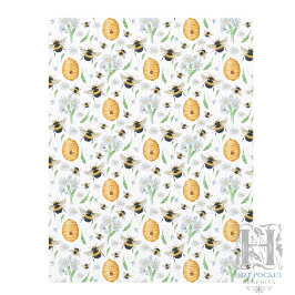 Papel de Scrapbook Abelhas Mel Floral