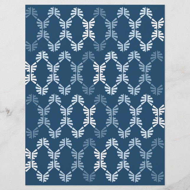 Papel de Scrapbook Abstrato Azul (Frente)