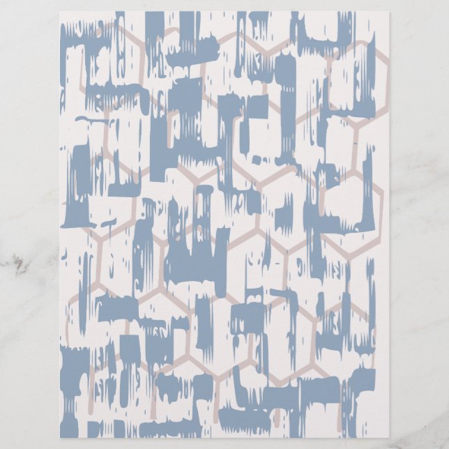 Papel de Scrapbook Abstrato Cinza e Creme (Frente)