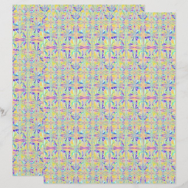 Papel de Scrapbook Abstrato de Páscoa Pastel 2 Lad (Frente/Verso)