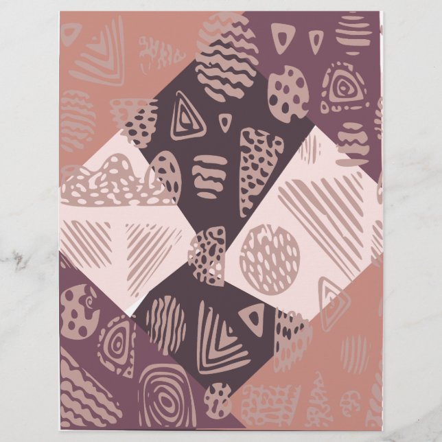 Papel de Scrapbook Abstrato Marrom (Frente)