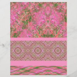 Papel de Scrapbook Amostragem Rosa 2 Lados Página