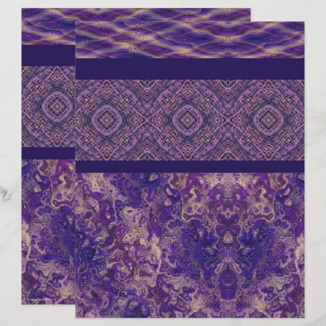 Papel de Scrapbook Amostragem Roxa Página 2 Lados (Frente/Verso)