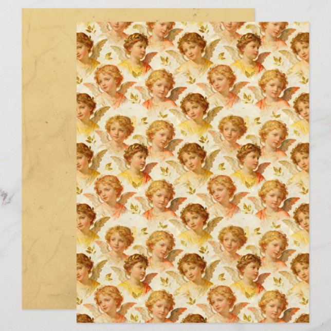 Papel de Scrapbook Anjos da Renascença (Frente/Verso)