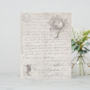 Papel de Scrapbook Antigo Roteiro Vintage