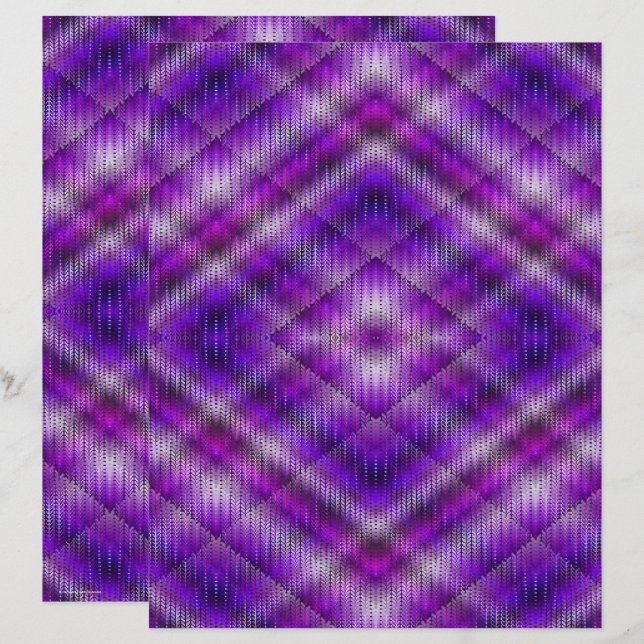 Papel de Scrapbook Argyle Roxo 2 Lados Página (Frente/Verso)