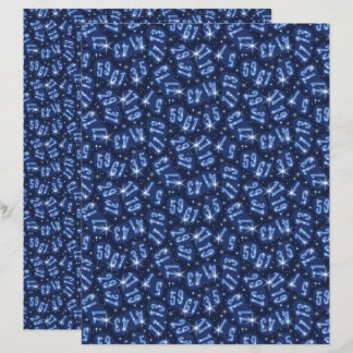 Papel de Scrapbook Azul Constellação Matemática Pr