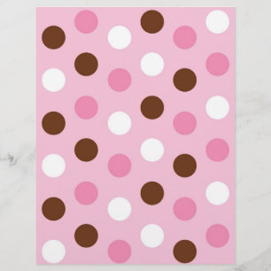 Papel de Scrapbook Bebê Rosa com Bolinhas Branco