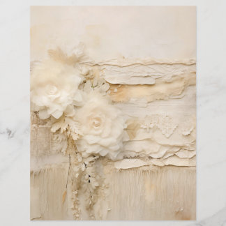 Papel de Scrapbook Bege de Renda Vintage Shabby Ch