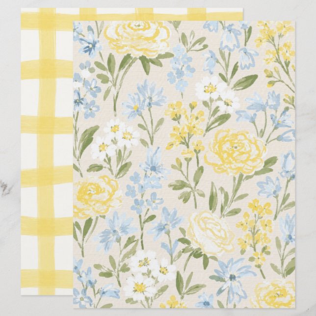 Papel de Scrapbook Buquê de Flores de Jardim Count (Frente/Verso)