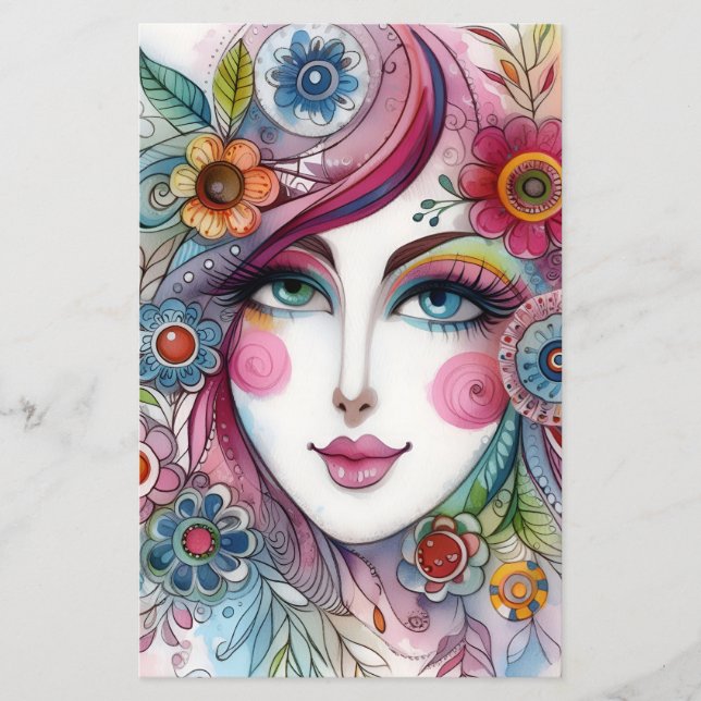 Papel de Scrapbook Caprichoso Fofo para Artesanato (Frente)