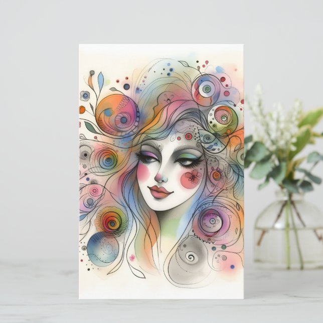 Papel de Scrapbook Caprichoso Pastel Moderno (Em pé/Frente)