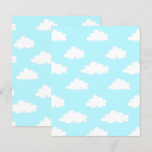 Papel de Scrapbook Céu Azul com Nuvens Papéis para