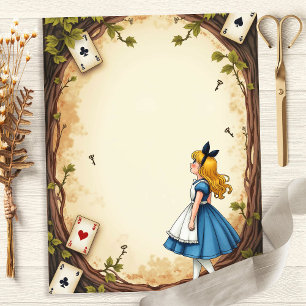 Papel de Scrapbook Chaves e Cartas de Alice no Paí