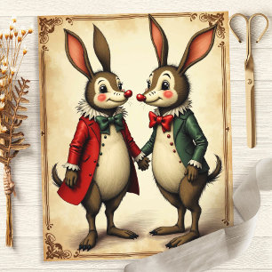 Papel de Scrapbook Coelhos Vintage Alice