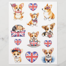 Papel de Scrapbook Colagem Corgi Londres