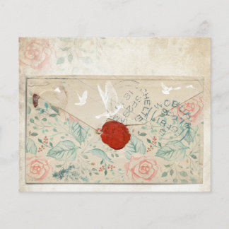 Papel de Scrapbook Colagem Envelope Floral