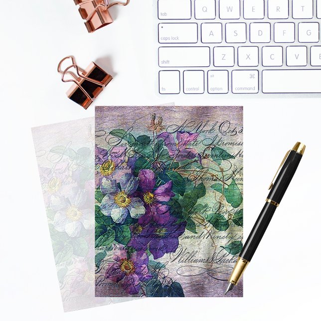Papel de Scrapbook com Caligrafia de Videira Clema (Criador carregado)