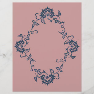 Papel de Scrapbook com Design de Flor Estampada Az