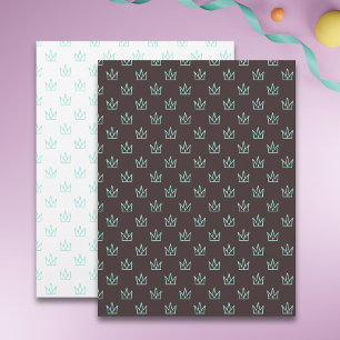 Papel de Scrapbook com Estampa de Coroa Turquesa