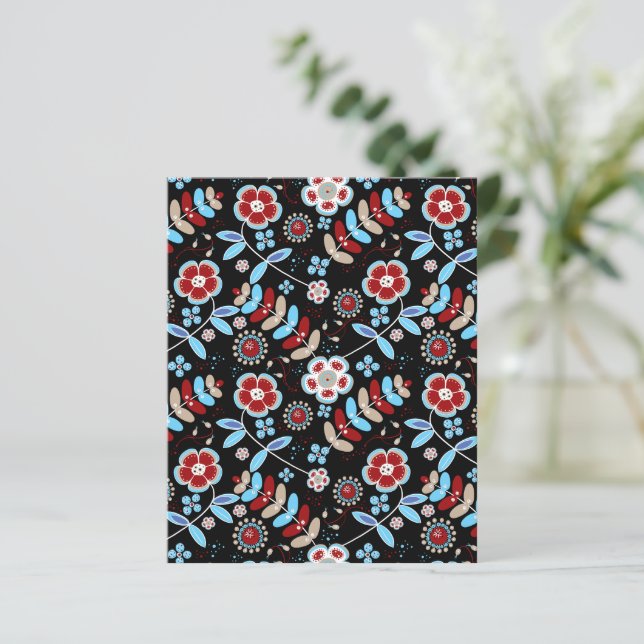 Papel de Scrapbook com Estampa Floral de Pessoas D (Em pé/Frente)
