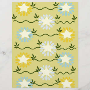 Papel de Scrapbook com Estrela Pastel em Padrão Fl