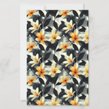 Papel de Scrapbook com Flores de Lírio Amarelo Ele