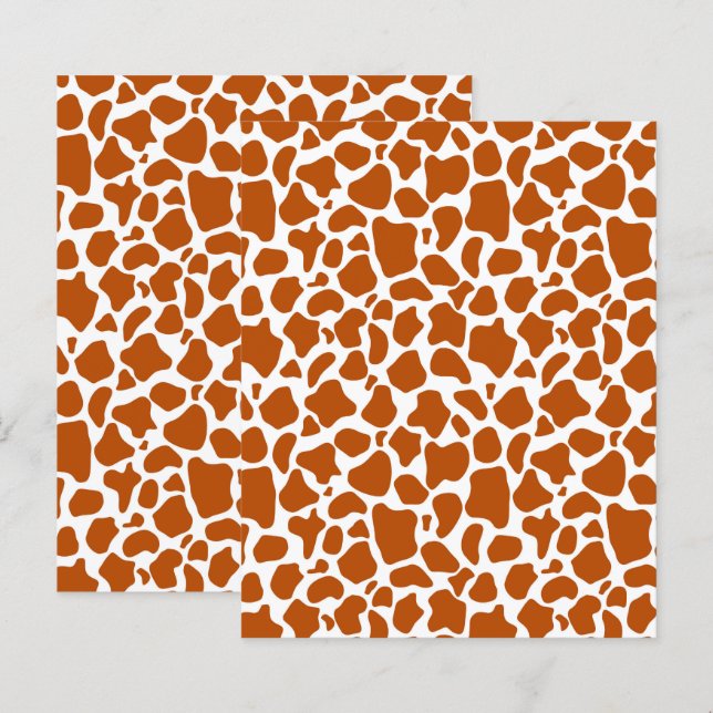 Papel de Scrapbook com Impressão de Manchas Laranj (Frente/Verso)