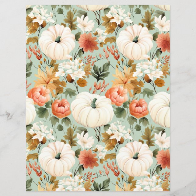 papel de scrapbook com padrão colorido de outono d (Frente)