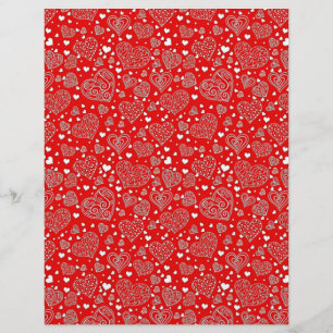papel de scrapbook com padrão de corações fancy