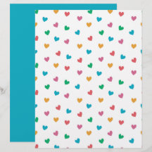 Papel de Scrapbook com Padrão de Corações Pequenos