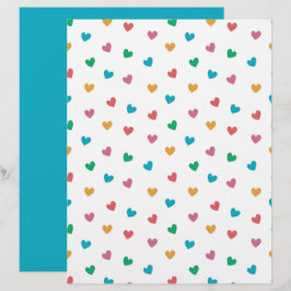 Papel de Scrapbook com Padrão de Corações Pequenos