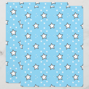 Papel de Scrapbook com Padrão de Estrela Fofa
