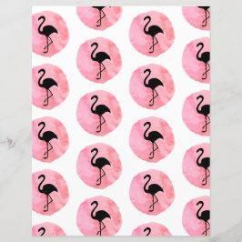 Papel de Scrapbook com Padrão de Flamingo Rosa Cla