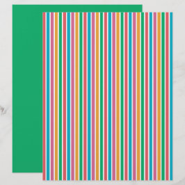 Papel de Scrapbook com Padrão de Listras Coloridas