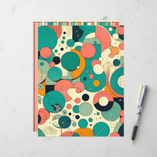 Papel de Scrapbook com Padrão de Pôr do Sol no Mar