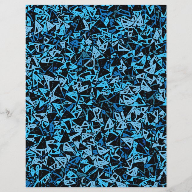 Papel de Scrapbook com Padrão de Triângulo Preto A (Frente)