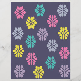 Papel de Scrapbook com Padrão Floral Roxo