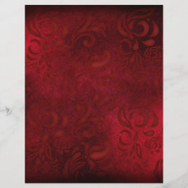 Papel de Scrapbook com Padrão Floral Vermelho