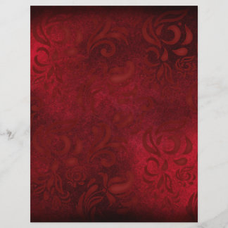 Papel de Scrapbook com Padrão Floral Vermelho