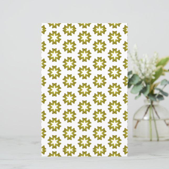 Papel de Scrapbook com Padrão Verde Oliva (Em pé/Frente)