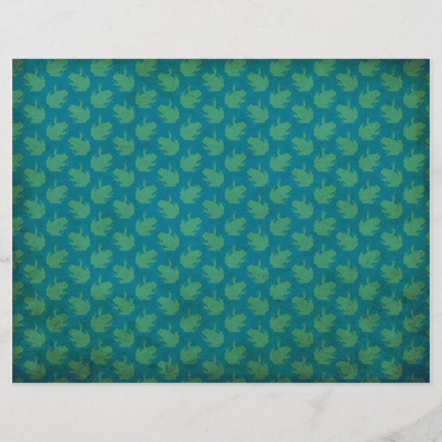 Papel de Scrapbook com Padrões de Sapo em Distânci (Frente)