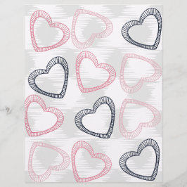 Papel de Scrapbook Coração de Linha Fina