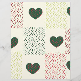 Papel de Scrapbook Corações e Pontos Finos