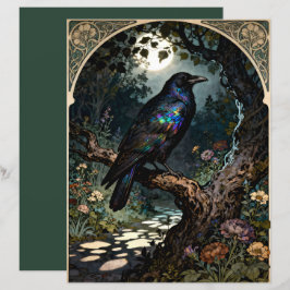 Papel de Scrapbook Corvo Art Nouveau