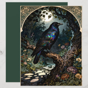 Papel de Scrapbook Corvo Art Nouveau