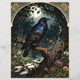 Papel de Scrapbook Corvo Art Nouveau