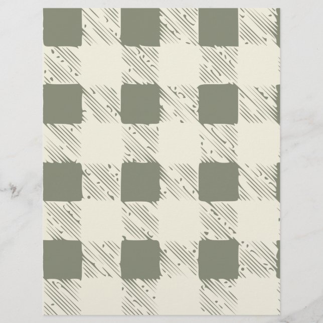Papel de Scrapbook Creme e Verde (Frente)
