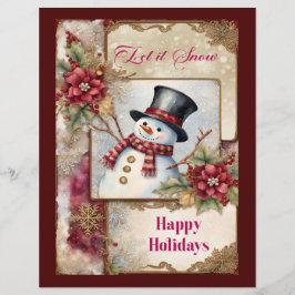 Papel de Scrapbook Cumprimentos Homem de Neve